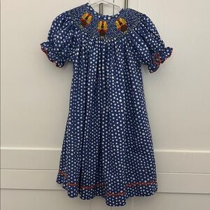 Blue Polka Dot Kids Casual Dress